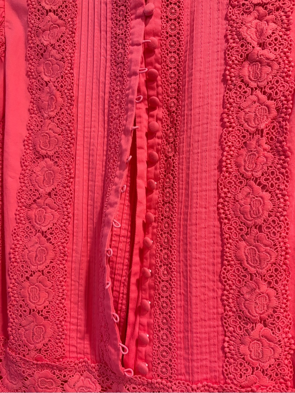 Alice + Olivia Pink Eyelet Puff-Sleeve Mini Dress - Picture 7 of 7